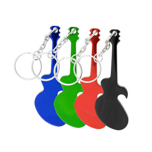 Aluminum Guitar Shaped Bottle Opener with Keychain