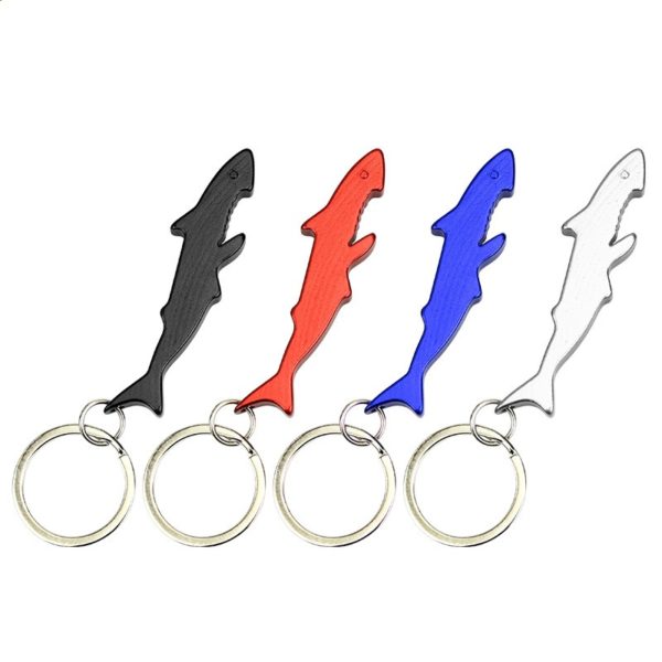 Aluminum Shark Shaped Bottle Opener with Keychain