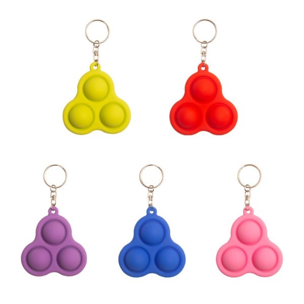 Silicone Pop 3 Bubble Keychain