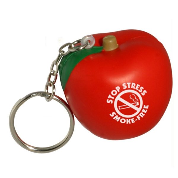 Apple Shaped Stress Reliever with Keychain