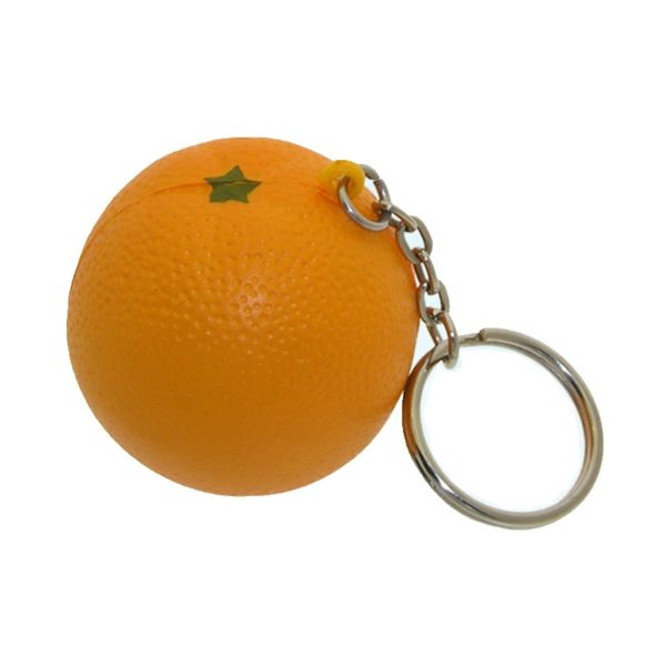 Orange Shaped Stress Reliever with Keychain