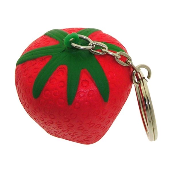 Strawberry Shaped Stress Reliever with Keychain