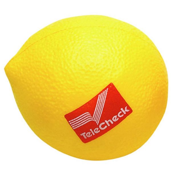 Lemon Shaped Stress Reliever with Imprint