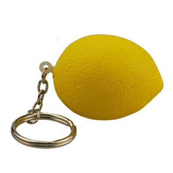 Lemon Shaped Stress Reliever with Keychain