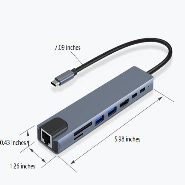 8-in-1 Laptop Docking Station USB C Hub