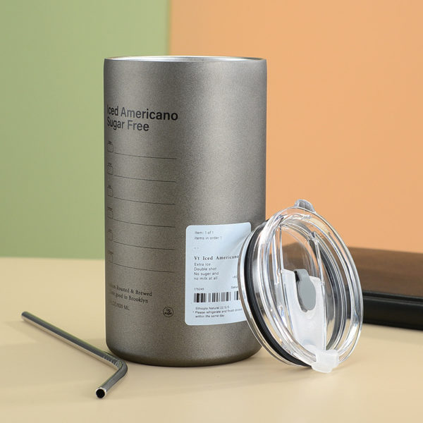 12oz Stainless Steel Cup With Straw