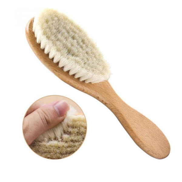 Natemia Premium Wooden Baby Hair Comb and Brush Set