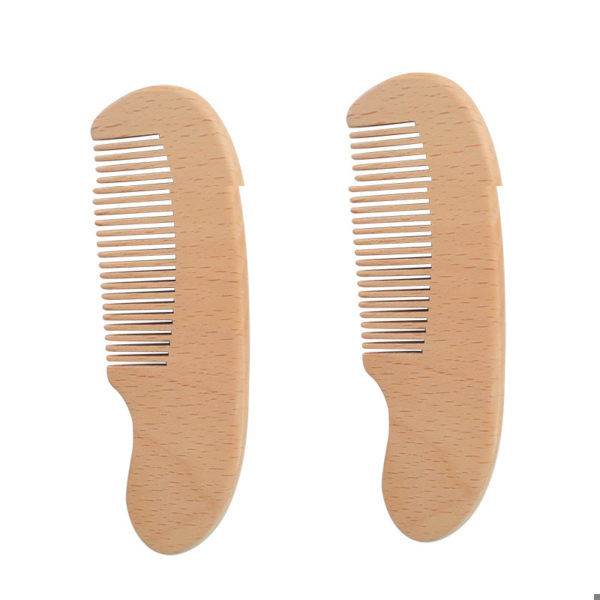 Natemia Premium Wooden Baby Hair Comb and Brush Set