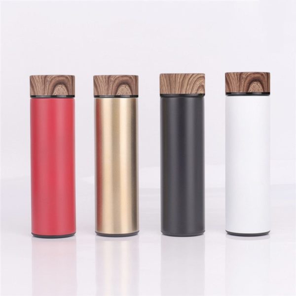 17OZ Wood Cup Lid Stainless Steel Bottle