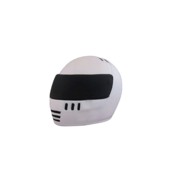 White Racing Helmet Cap Stress Reliever