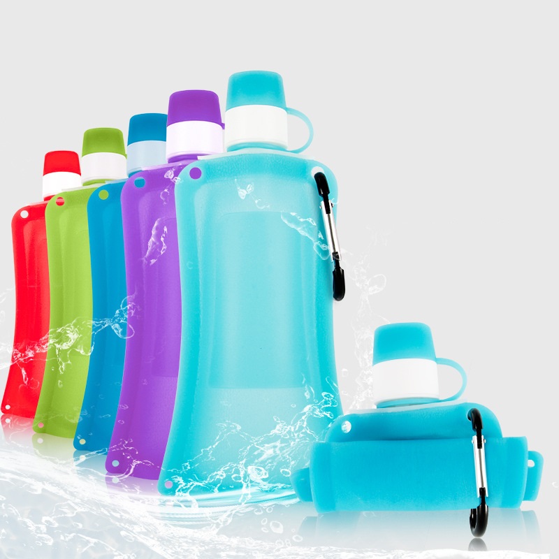 17OZ Portable Collapsible Outdoor Silicone Water Bottle