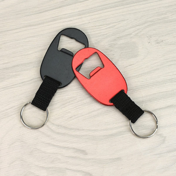 Oval Bottle Opener Keychain w/ Strap