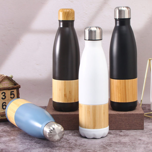 15oz Wood Grain Stainless Steel Vacuum Bottle