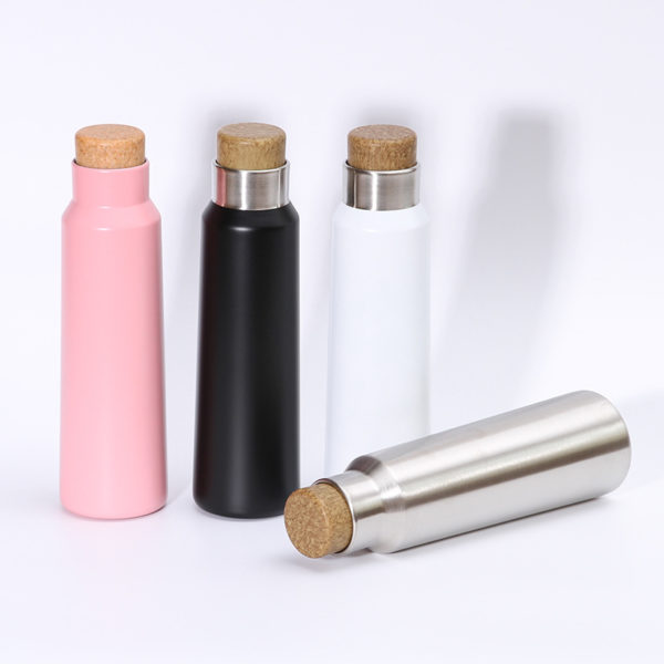 17oz Stainless Steel Vacuum Bottle with Wood Grain cap