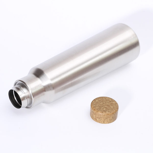 17oz Stainless Steel Vacuum Bottle with Wood Grain cap