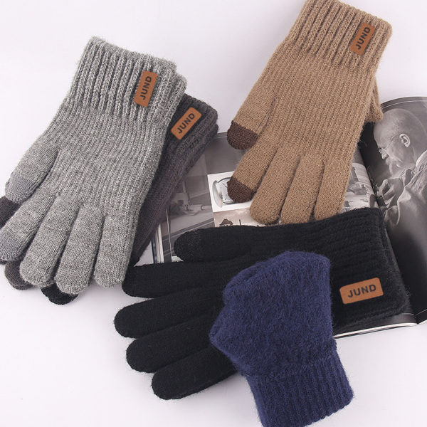 Classic Solid Color Touch Screen Knit Gloves