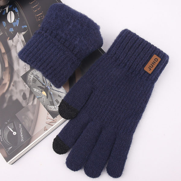 Classic Solid Color Touch Screen Knit Gloves