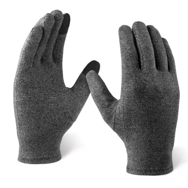 Gray Cotton Sports Touch Screen Gloves