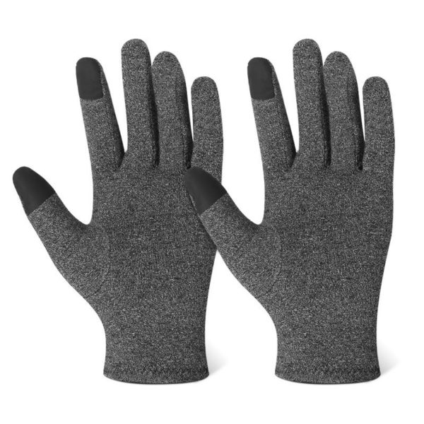 Gray Cotton Sports Touch Screen Gloves