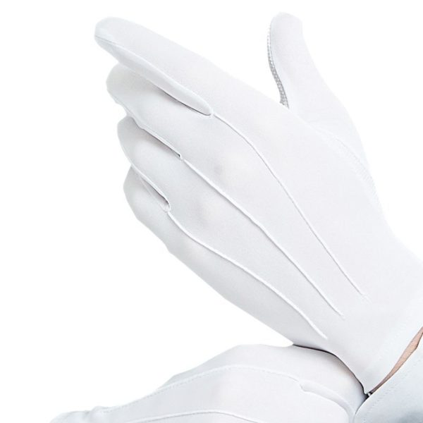 Pure White Ceremonial Gloves with Non-Slip Particles