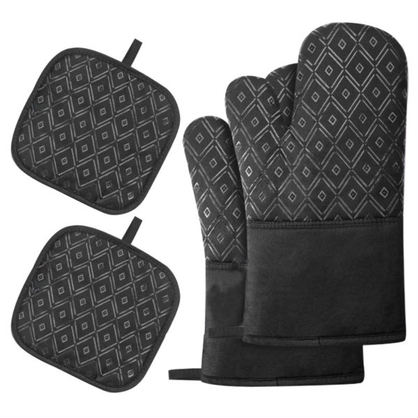 Insulated Oven Mitts with Pad