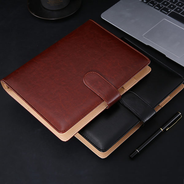 Hardcover Loose-leaf notebook with Card and Pen Holder