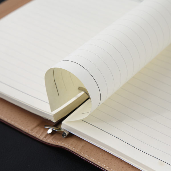 Hardcover Loose-leaf notebook with Card and Pen Holder