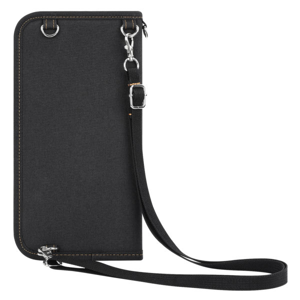 Black RFID Zipper Passport Holder ID Wallet