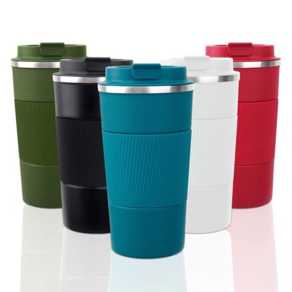 Multi-Color Coffee Stainless Steel Vacuum Bottle with Sleeve