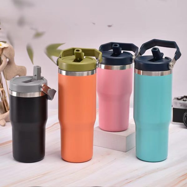 Stainless Steel Vacuum Bottle with Handle Lid