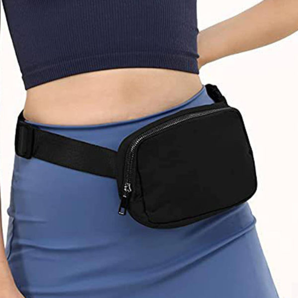 Black Polyester Waterproof Sports Fanny Pack