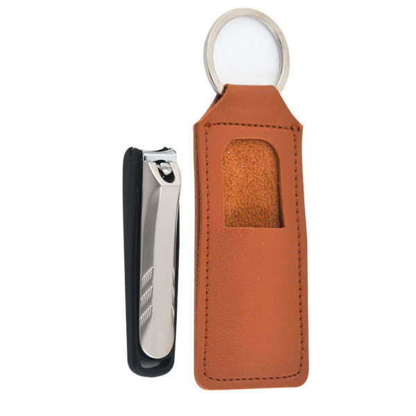 Stainless Steel Nail Clippers With Keychain Bag