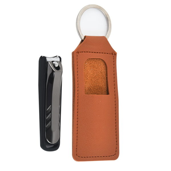 Stainless Steel Nail Clippers With Keychain Bag