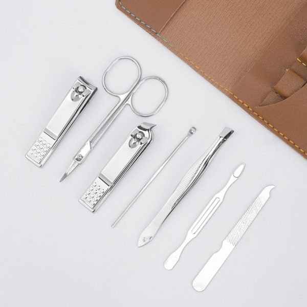 Multicolor Portable Stainless Steel Snap Manicure 7-Piece Set