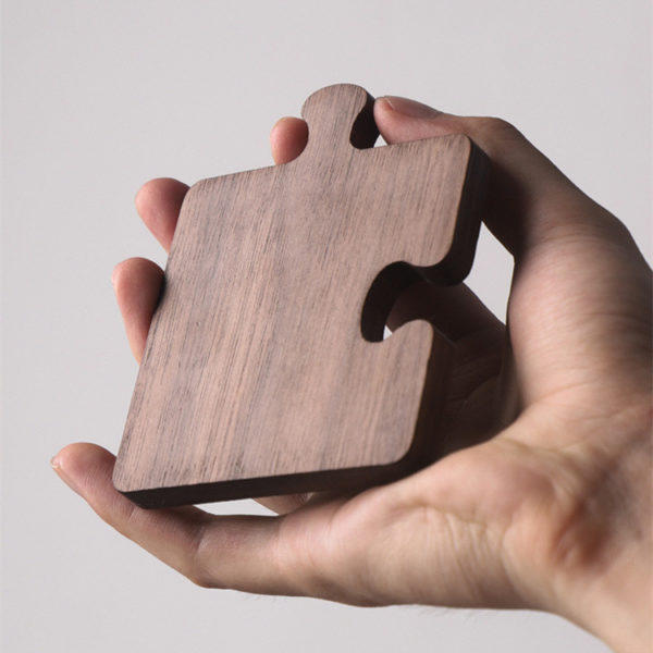 Wooden Puzzle Shaped Insulated Coasters 3.9 * 3.1 inches