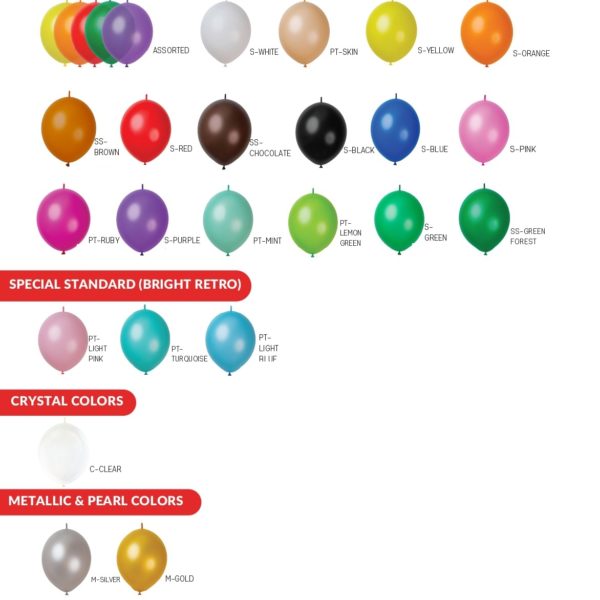 Multicolor 12inches Round Balloons With A Tail