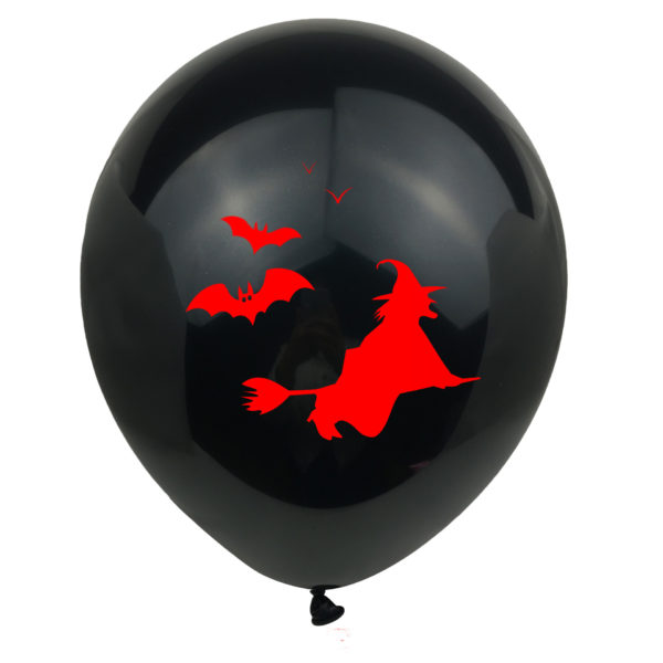 Multi-Pattern 12 inches Black Halloween Balloons for Party