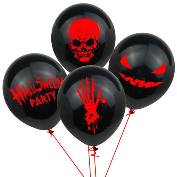 Multi-Pattern 12 inches Black Halloween Balloons for Party