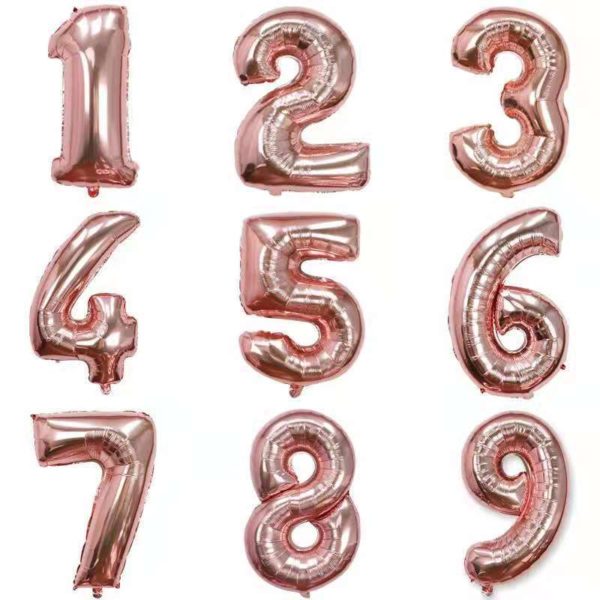 Number Shaped Aluminum Foil Balloons 32 inches for Birthday & New Year's Eve