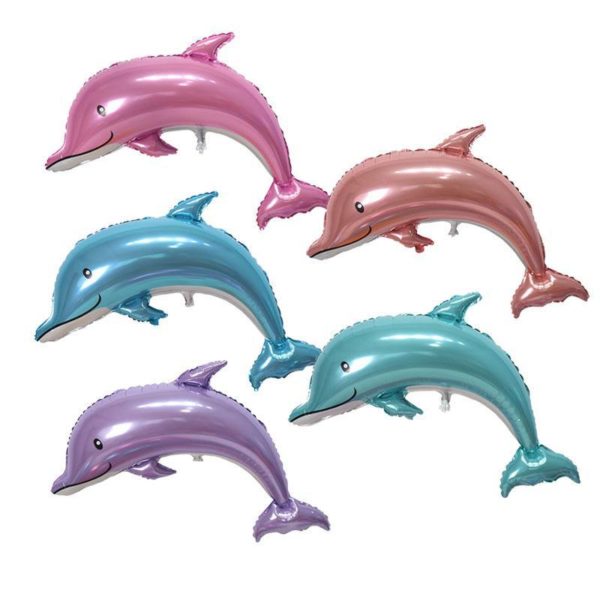 Dolphin Shaped Aluminum Foil Balloon 45.7 x 32.7 inches