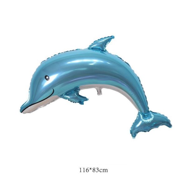 Dolphin Shaped Aluminum Foil Balloon 45.7 x 32.7 inches