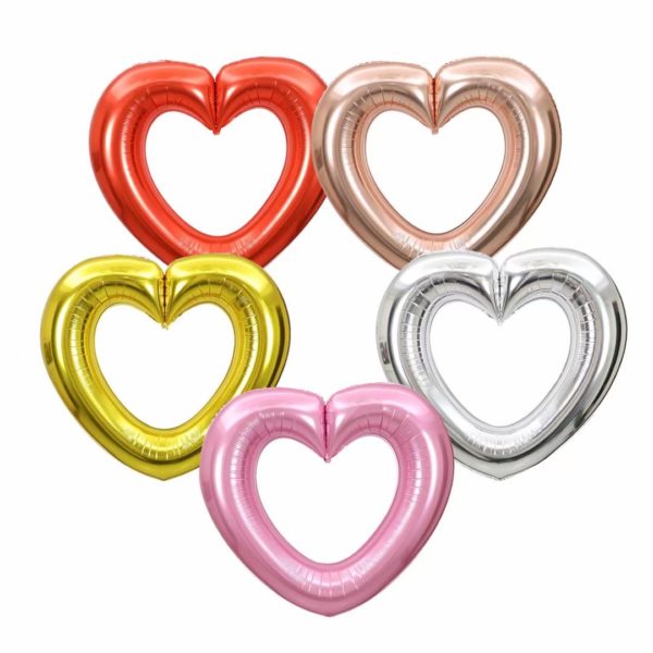 Multicolor Heart Loop Shaped Aluminum Foil Balloon for Party