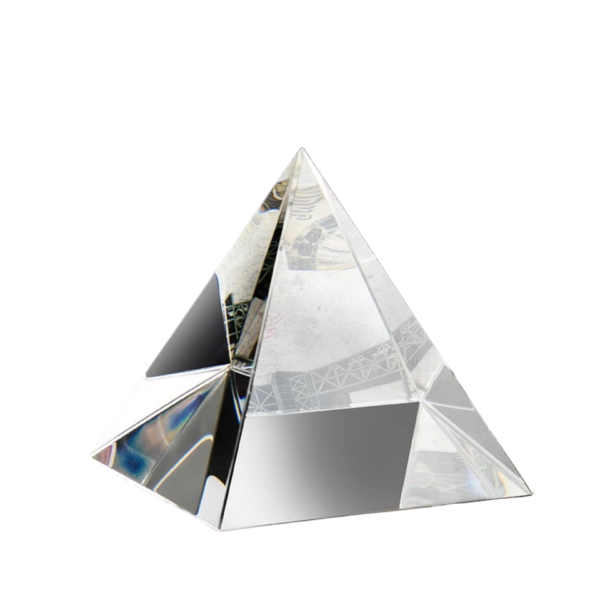 Pyramid Shaped Clear Acrylic Paperweight Decoration