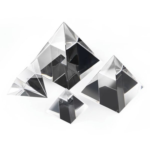 Pyramid Shaped Clear Acrylic Paperweight Decoration