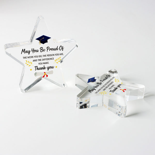 Star Shaped Clear Acrylic Paperweight Decoration