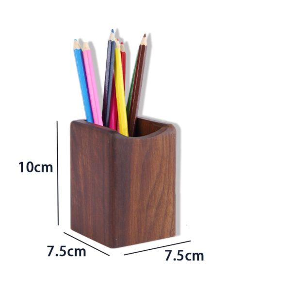 Simple Eco-friendly Cylindrical Wooden Pen Holder Makeup Collector