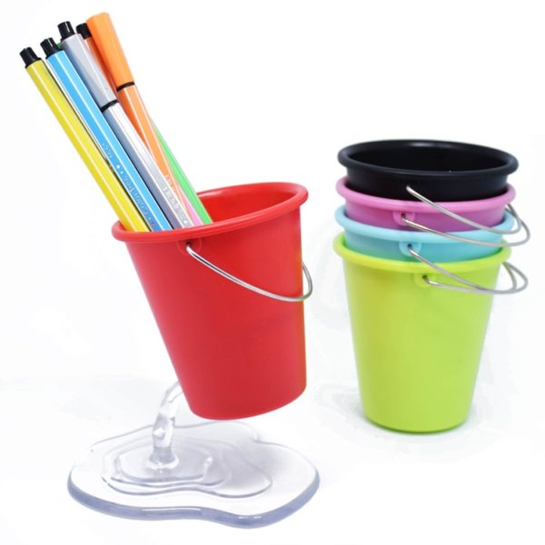 Creative Bucket Shaped PVC Pen Holder