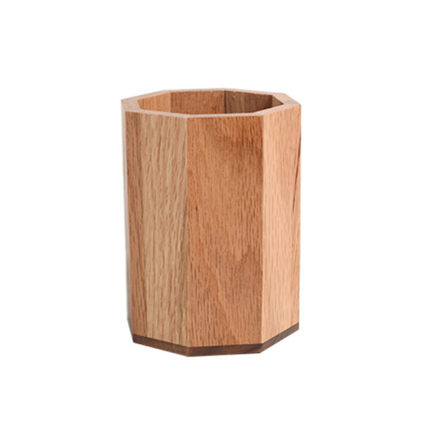 Wooden Polygonal Pen Holder Makeup Brush Container