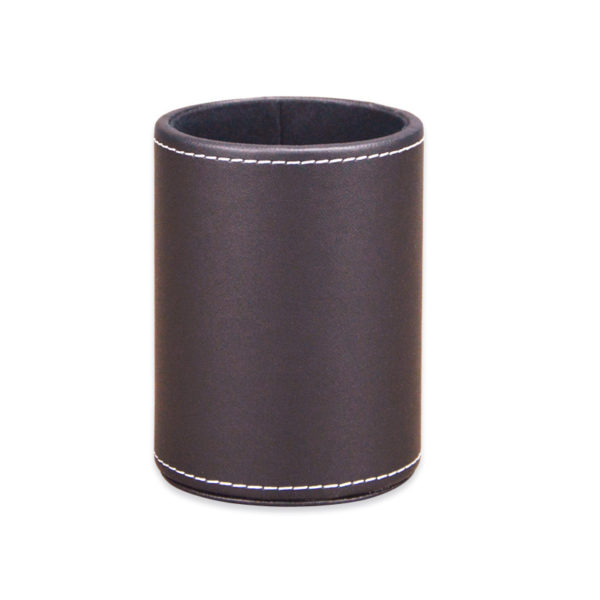 PU Black&Brown Cylindrical Pen Holder