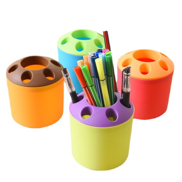 Colorful PVC Creative Cute Cylindrical Pen Holder Makeup Brush Holder